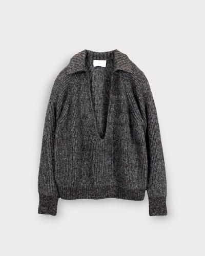 SUGARHILLMOHAIR PULLOVER SWEATER(BROWN  ICE BLUE)