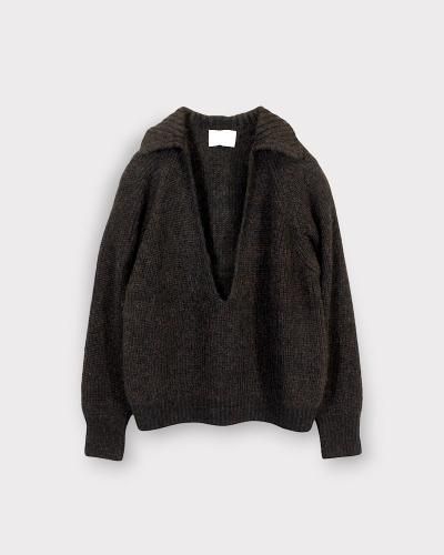 SUGARHILLMOHAIR PULLOVER SWEATER(BLACK  BROWN)