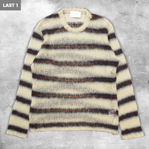 <img class='new_mark_img1' src='https://img.shop-pro.jp/img/new/icons8.gif' style='border:none;display:inline;margin:0px;padding:0px;width:auto;' />SUGARHILLMOHAIR STRIPE PULLOVER(WINE STRIPE)