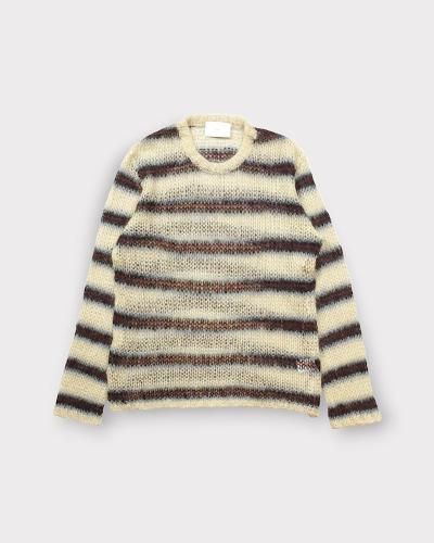 SUGARHILLMOHAIR STRIPE PULLOVER(WINE STRIPE)