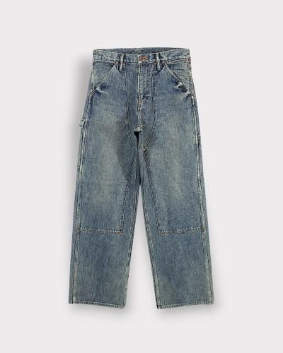 SUGARHILLFADED PAINTER DOUBLE KNEE TROUSERS(FADED INDIGO)