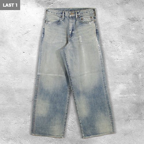 <img class='new_mark_img1' src='https://img.shop-pro.jp/img/new/icons8.gif' style='border:none;display:inline;margin:0px;padding:0px;width:auto;' />SUGARHILLFOILED DENIM TROUSERS WIDE CUT(INDIGO)