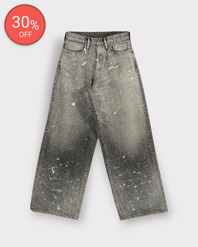 SUGARHILLMOLDED DENIM TROUSERS WIDE CUT(BLACK) 70,400-