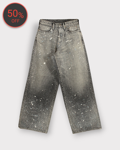 SUGARHILLMOLDED DENIM TROUSERS WIDE CUT(BLACK) 70,400-