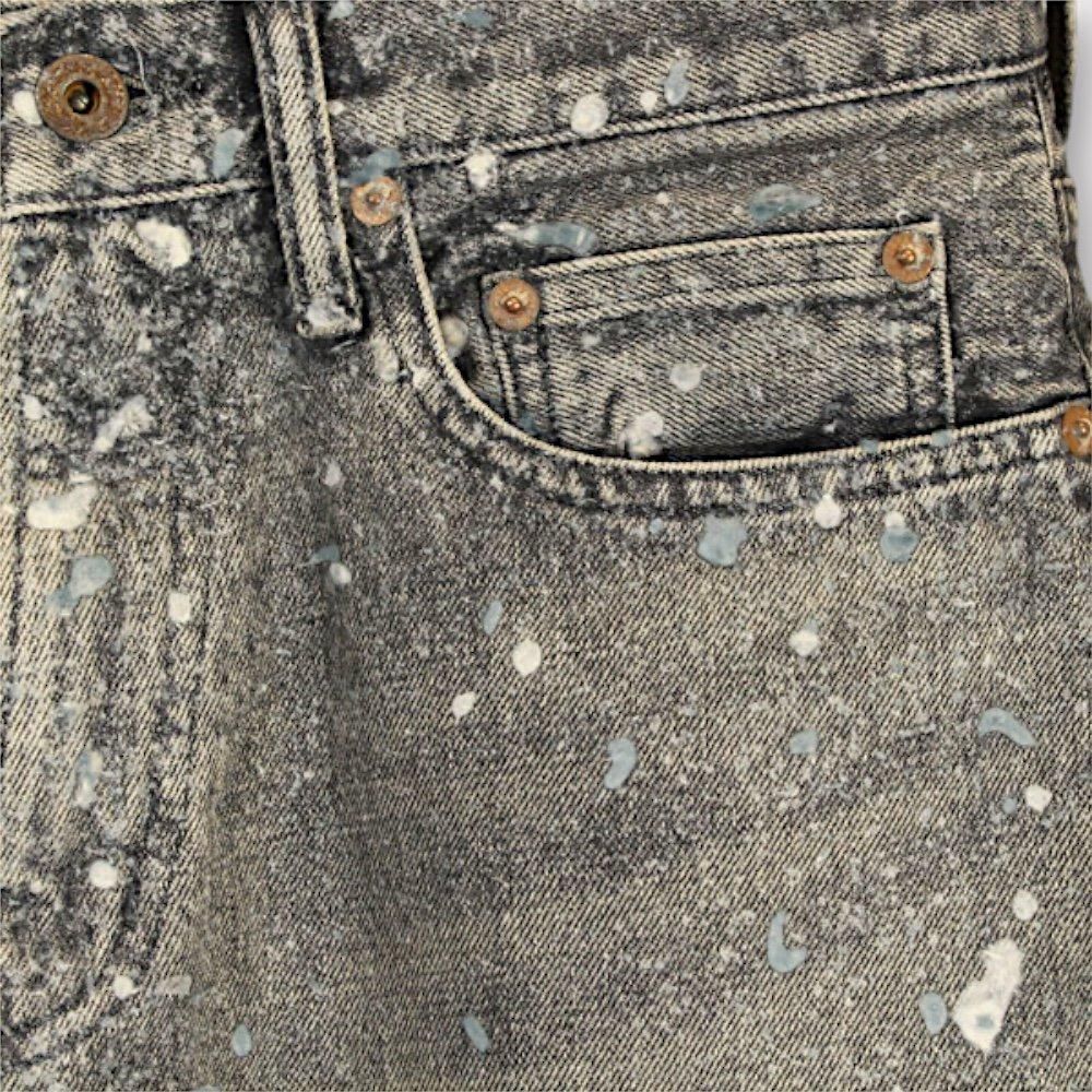 SUGARHILL MOLDED DENIM TROUSERS STRAIGHT CUT(BLACK