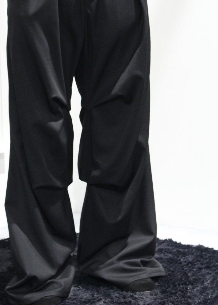 salvam サルバツ パンツ黒 サルバム sulvam 2 Tucked Wide Pants