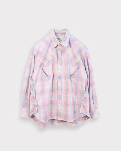 SEVESKIGOmbre Check Western Shirt(Blue)