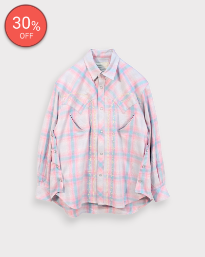 <img class='new_mark_img1' src='https://img.shop-pro.jp/img/new/icons20.gif' style='border:none;display:inline;margin:0px;padding:0px;width:auto;' />SEVESKIGOmbre Check Western Shirt(Blue) 66,000-