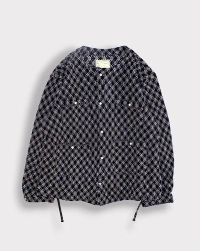 SEVESKIGArgyle Cotton Mesh Cardigan(Black)