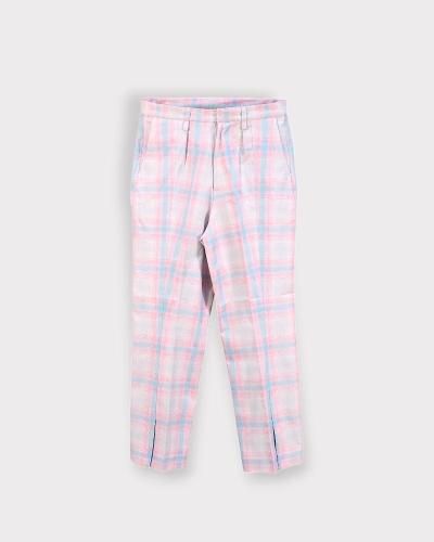 SEVESKIGOmbre Check Structured Slacks(Blue)