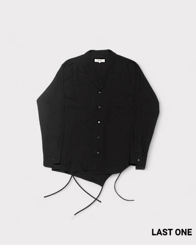 sulvamOPEN COLLAR PIPING SHIRTS(Black)