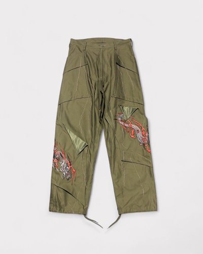 sulvamEMBROIDERY CARGO PANTS(Khaki)