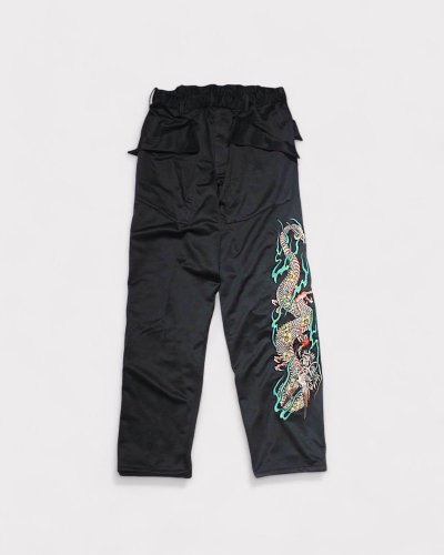 sulvamSHINY JERSEY EMBROIDERY PANTS(Black)