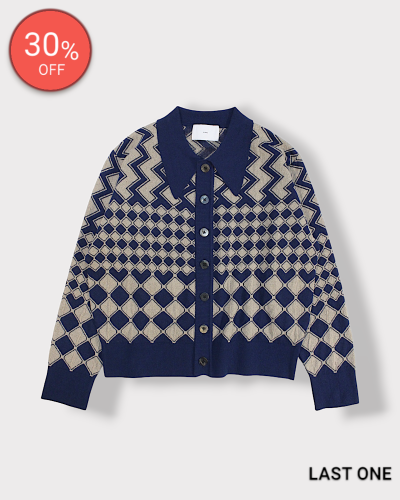 SUGARHILLKUBA KNIT SWEATER(NAVY&BEIGE)