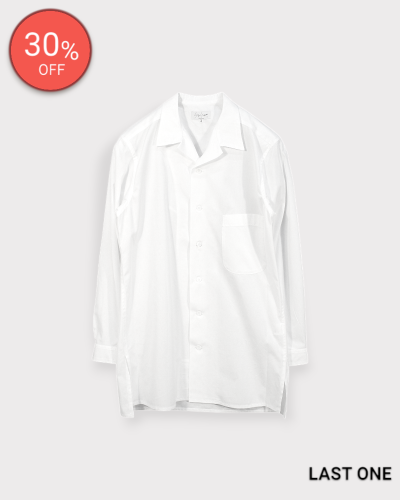 Yohji Yamamoto POUR HOMMECHAIN STITCH BROAD OPEN COLLAR BLOUSE(White) 52,800-