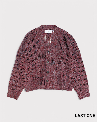 SUGARHILLMOCK TWISTED YERN KNIT CARDIGAN(WINE&MINT)