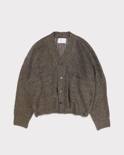 SUGARHILLMOCK TWISTED YERN KNIT CARDIGAN(BLACK&BROWN)