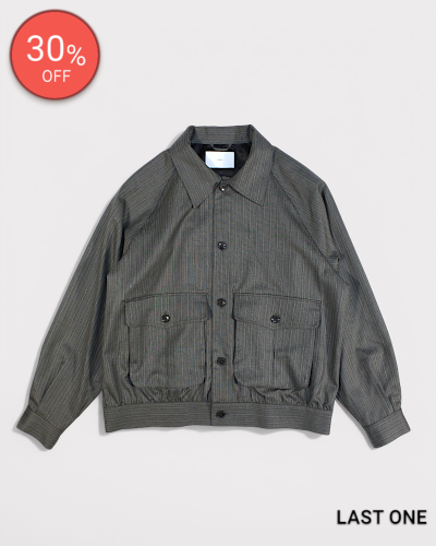 <img class='new_mark_img1' src='https://img.shop-pro.jp/img/new/icons20.gif' style='border:none;display:inline;margin:0px;padding:0px;width:auto;' />SUGARHILLSUMMER WOOL BLOUSON(GRAY STRIPE) 104,500-