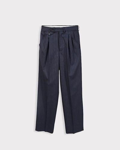 SUGARHILLSUMMER WOOL TROUSERS(NAVY STRIPE)