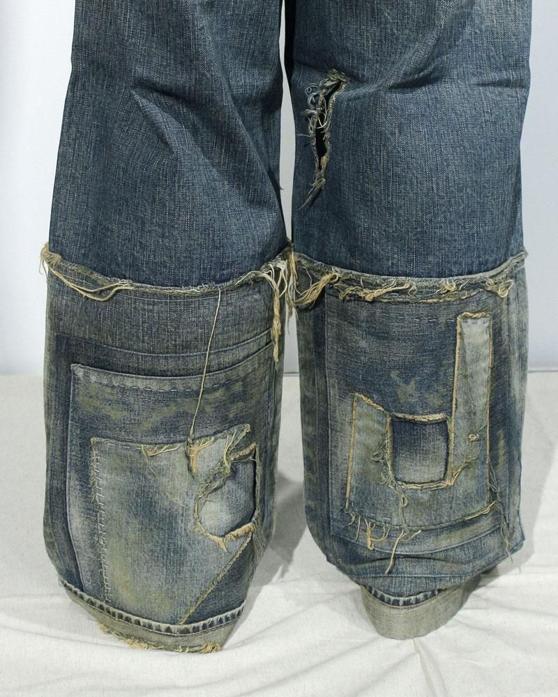 SUGARHILL】STRATUM DENIM PANTS WIDE CUT(FADED INDIGO