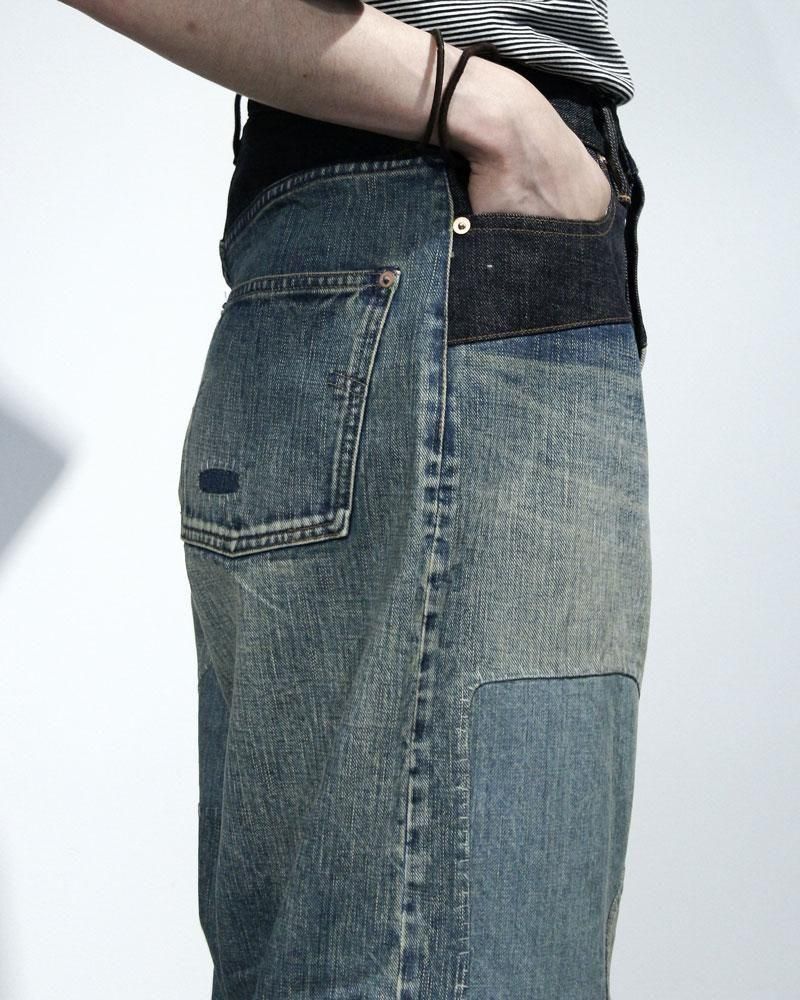 SUGARHILL】STRATUM DENIM PANTS WIDE CUT(FADED INDIGO