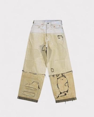 <img class='new_mark_img1' src='https://img.shop-pro.jp/img/new/icons65.gif' style='border:none;display:inline;margin:0px;padding:0px;width:auto;' />SUGARHILLSTRATUM DENIM PANTS WIDE CUT(GRAY WHITE)