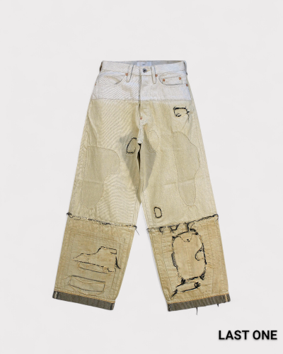 <img class='new_mark_img1' src='https://img.shop-pro.jp/img/new/icons8.gif' style='border:none;display:inline;margin:0px;padding:0px;width:auto;' />SUGARHILLSTRATUM DENIM PANTS WIDE CUT(GRAY WHITE)