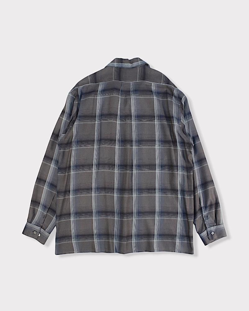 UNUSED×SugarHill ombre Open collar shirt UNUSED × Sugarhill - Open Collar Ombre Check Rayon Shirt