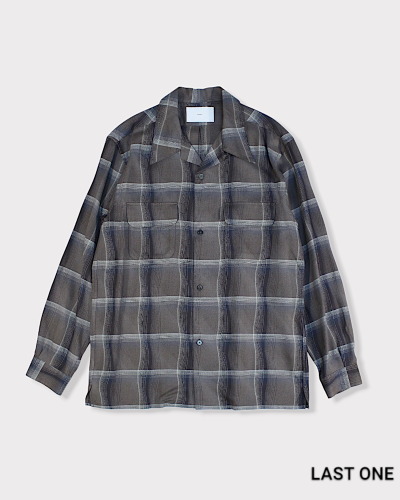 <img class='new_mark_img1' src='https://img.shop-pro.jp/img/new/icons8.gif' style='border:none;display:inline;margin:0px;padding:0px;width:auto;' />SUGARHILLOMBRE PLAID OPEN COLLAR SHIRTS(STAGGER DARK PURPLE)