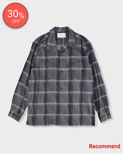 SUGARHILLOMBRE PLAID OPEN COLLAR SHIRTS(STAGGER DARK PURPLE) 39,600-