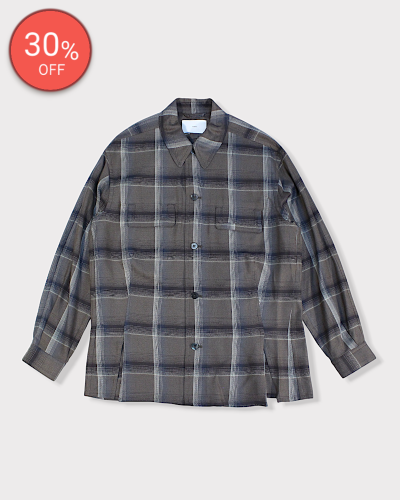 SUGARHILLOMBRE PLAID FLAP POCKET SHIRTS(DARK PURPLE) 46,200-
