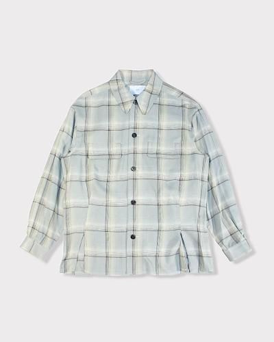 SUGARHILLOMBRE PLAID FLAP POCKET SHIRTS(SMOKE BLUE)