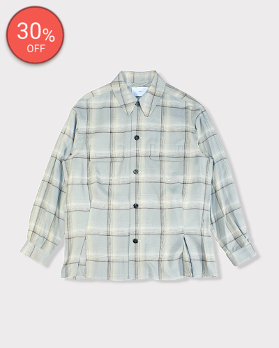 SUGARHILLOMBRE PLAID FLAP POCKET SHIRTS(SMOKE BLUE) 46,200-
