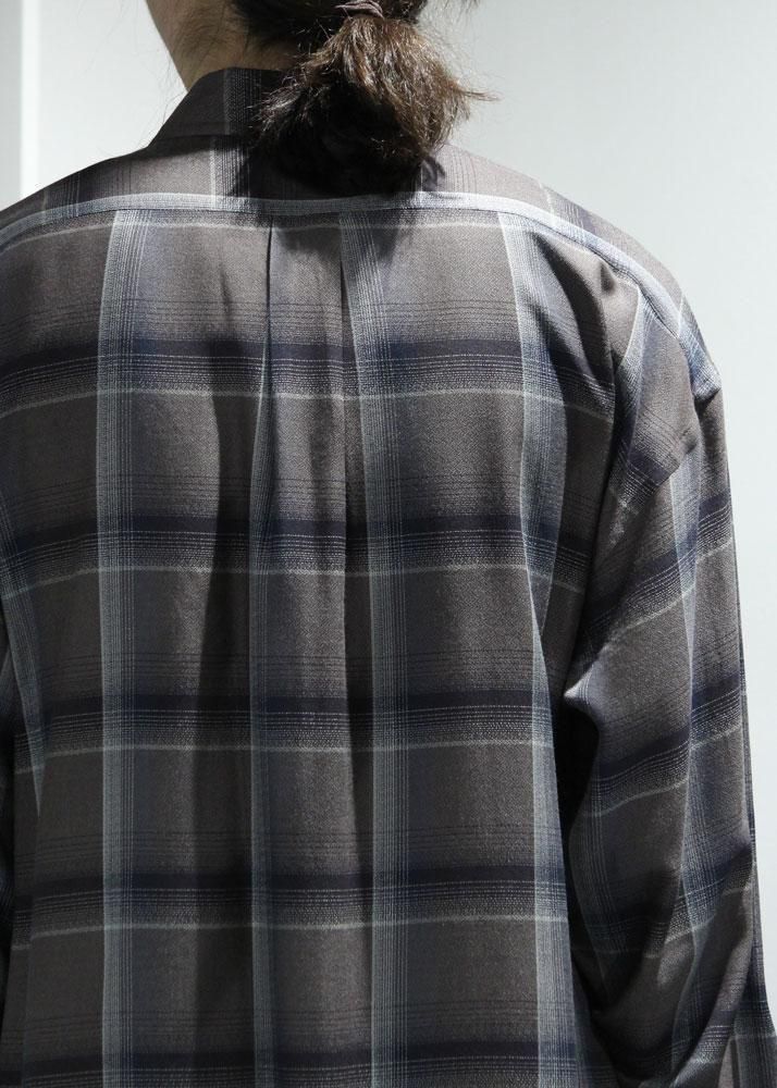 SUGARHILL（シュガーヒル）のOMBRE OPENCOLLARED SHIRT-BLACK