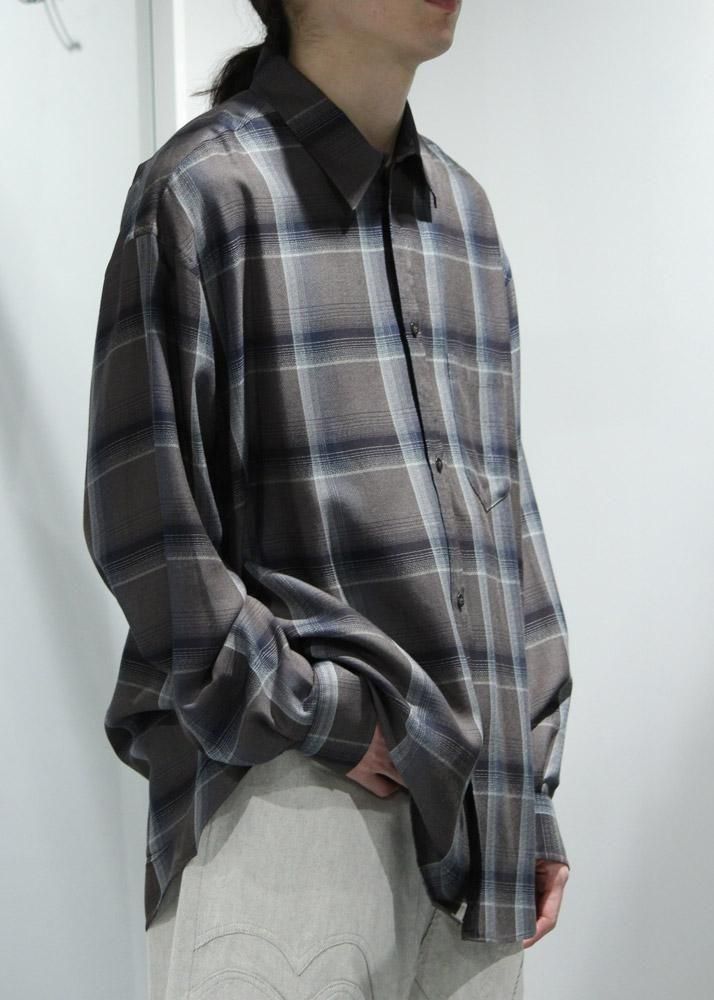 SUGARHILL（シュガーヒル）のOMBRE OPENCOLLARED SHIRT-BLACK