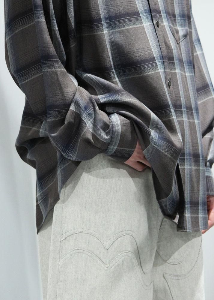 SUGARHILL】OMBRE PLAID SHIRTS LOOSE FIT(DARK PURPLE)｜シュガーヒル