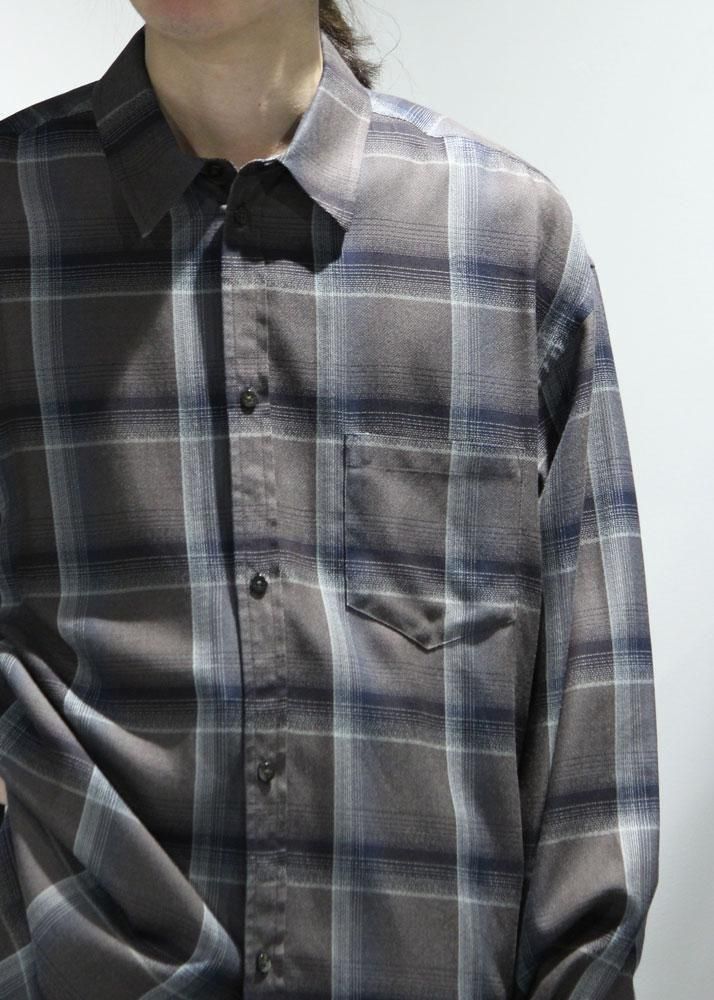 トップス SUGARHILL OMBRE PLAID SHIRTS LOOSE FIT SUGARHILL】OMBRE PLAID SHIRTS LOOSE FIT(DARK PURPLE)｜シュガーヒル