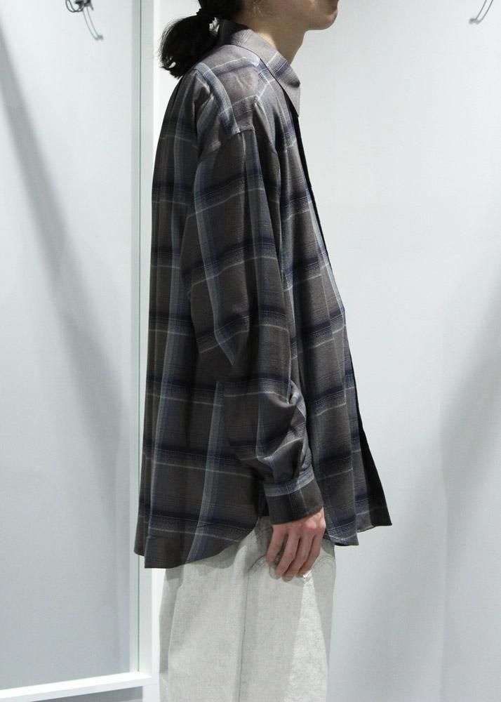 SUGARHILL】OMBRE PLAID SHIRTS LOOSE FIT(DARK PURPLE)｜シュガーヒル