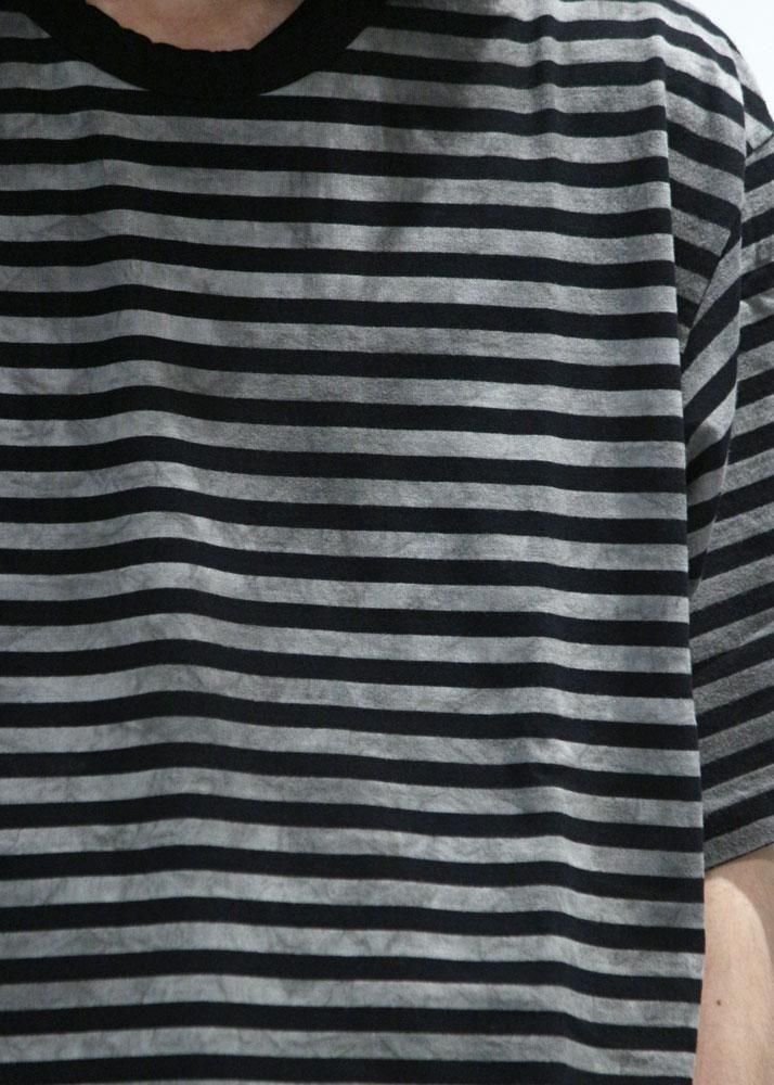Yohji Yamamoto POUR HOMME】40/2 JERSEY BORDER UNEVEN ROUND Yohji Yamamoto POUR HOMME】40/2 JERSEY BORDER UNEVEN ROUND