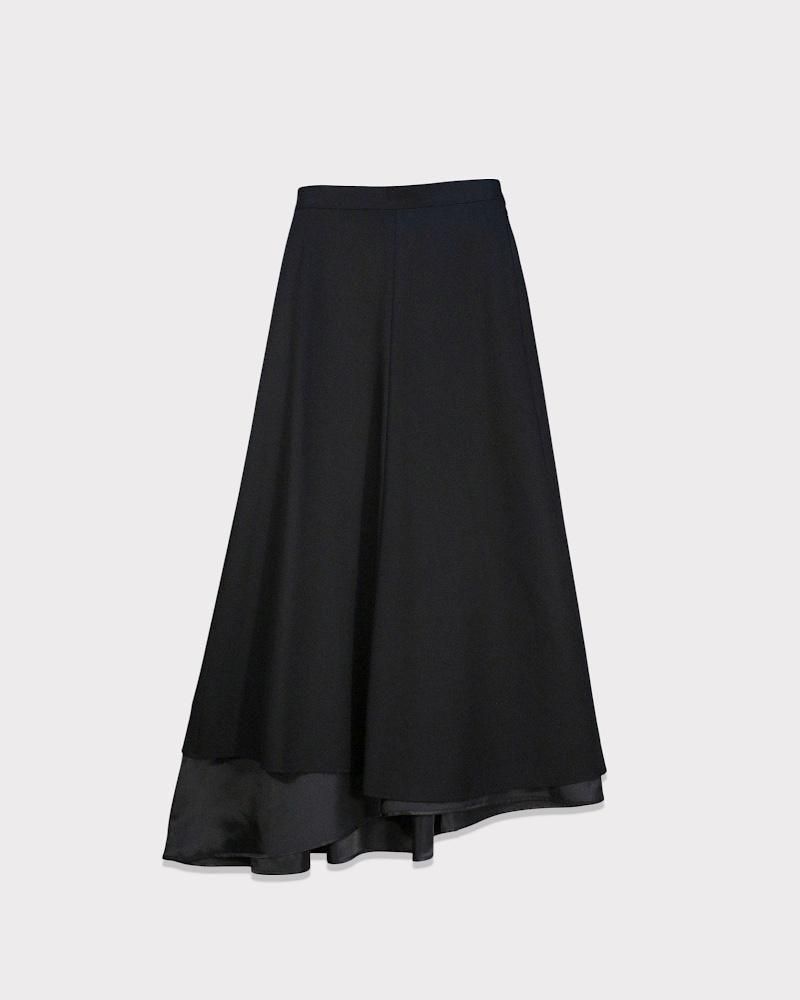 sulvam SN-P04-100 サルバム スカート サルバム 断ち切りフレアスカート | sulvam skirt｜サルバム