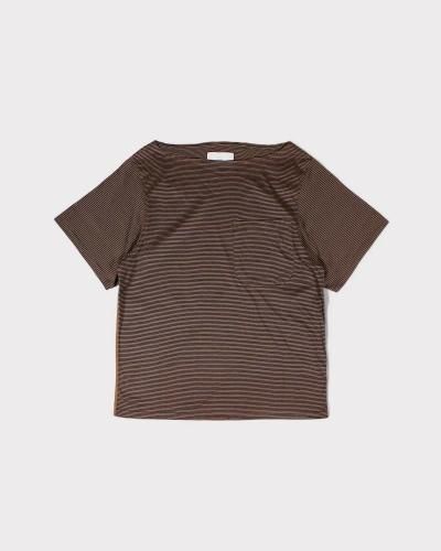 <img class='new_mark_img1' src='https://img.shop-pro.jp/img/new/icons8.gif' style='border:none;display:inline;margin:0px;padding:0px;width:auto;' />SUGARHILLBOAT NECK STRIPE TEE(NAVYBROWN)