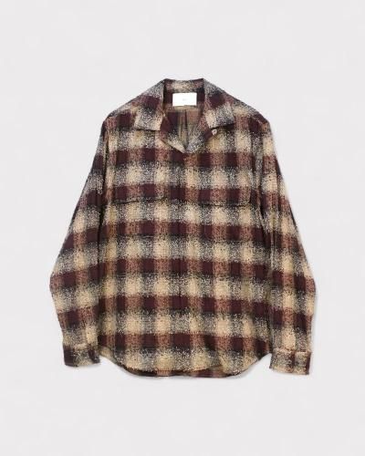<img class='new_mark_img1' src='https://img.shop-pro.jp/img/new/icons8.gif' style='border:none;display:inline;margin:0px;padding:0px;width:auto;' />SUGARHILLHAIRLY PLAID OPEN COLLOR SHIRTS(WINE RED)