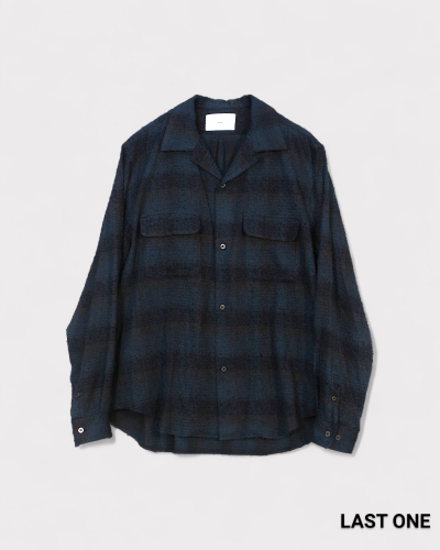 <img class='new_mark_img1' src='https://img.shop-pro.jp/img/new/icons8.gif' style='border:none;display:inline;margin:0px;padding:0px;width:auto;' />SUGARHILLHAIRLY PLAID OPEN COLLOR SHIRTS(DEEP GREEN)