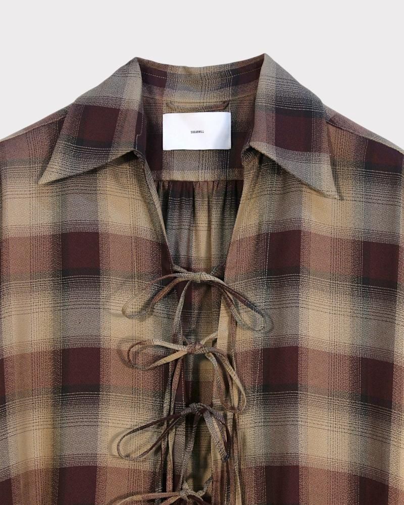 SUGARHILL】PLAID STRING SHIRTS(WINE RED)｜シュガーヒル シャツ