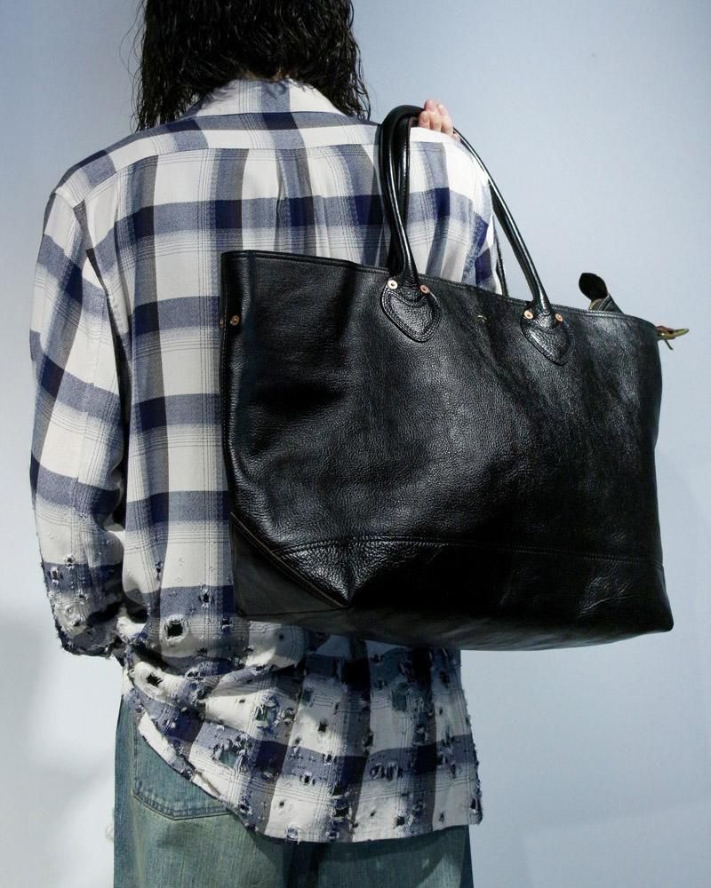 SUGARHILL】LEATHER TOTE BAG(BLACK SHRINK)｜シュガーヒル