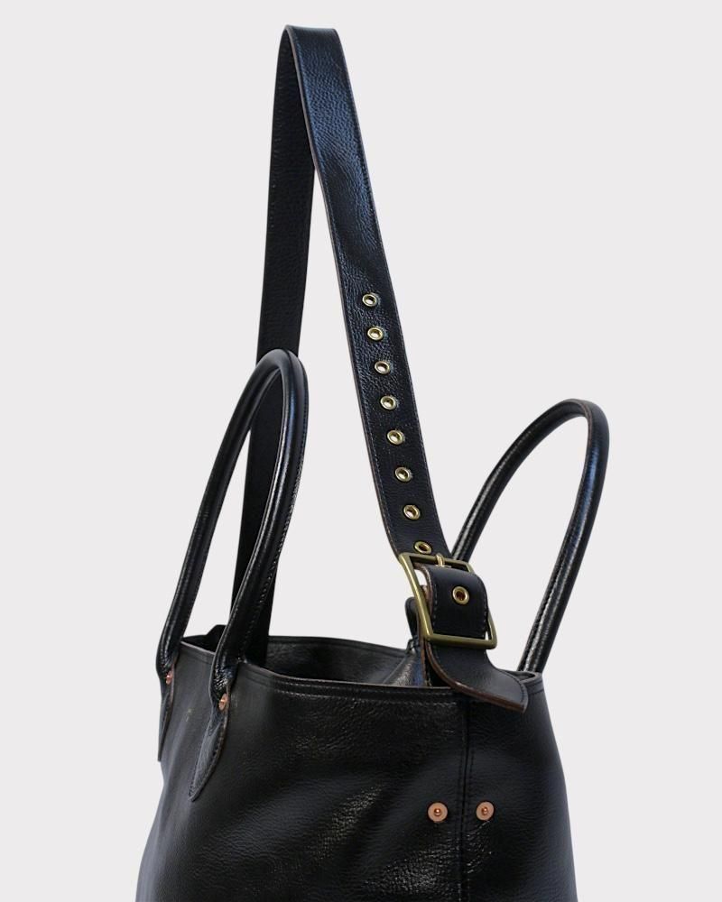 SUGARHILL】LEATHER TOTE BAG(BLACK SHRINK)｜シュガーヒル バック