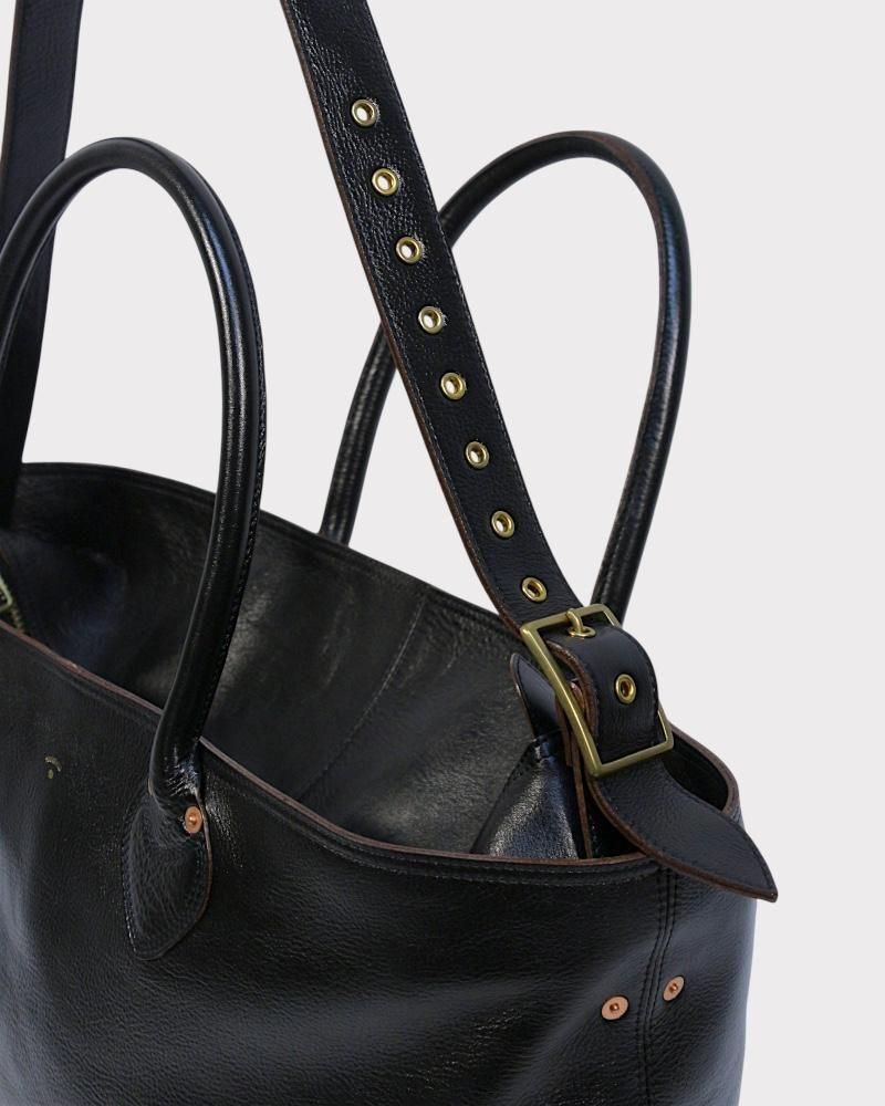 SUGARHILL】LEATHER TOTE BAG(BLACK SHRINK)｜シュガーヒル バック