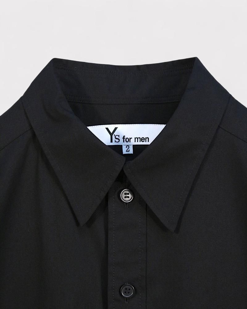 Y's for men】100/2 BROAD SHIRT WITH PANEL POCKET(Black)｜ワイズ
