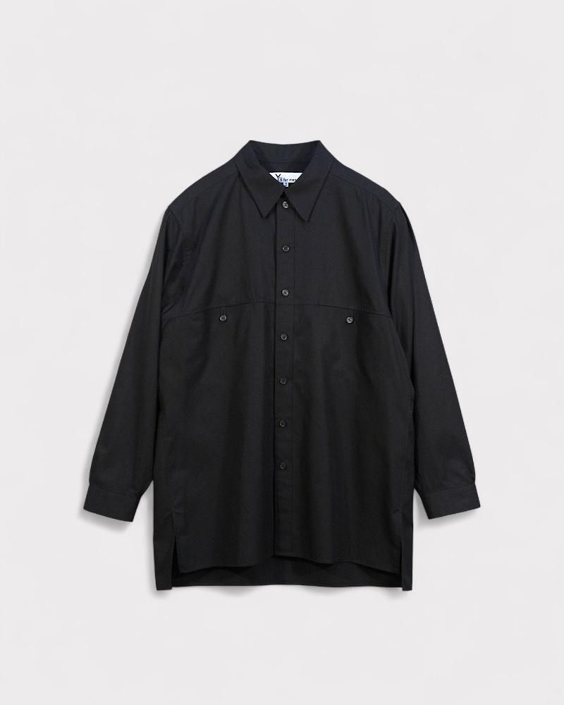Y's for men】100/2 BROAD SHIRT WITH PANEL POCKET(Black)｜ワイズ