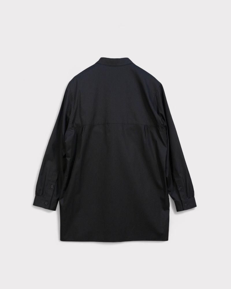 Y's for men】100/2 BROAD SHIRT WITH PANEL POCKET(Black)｜ワイズ